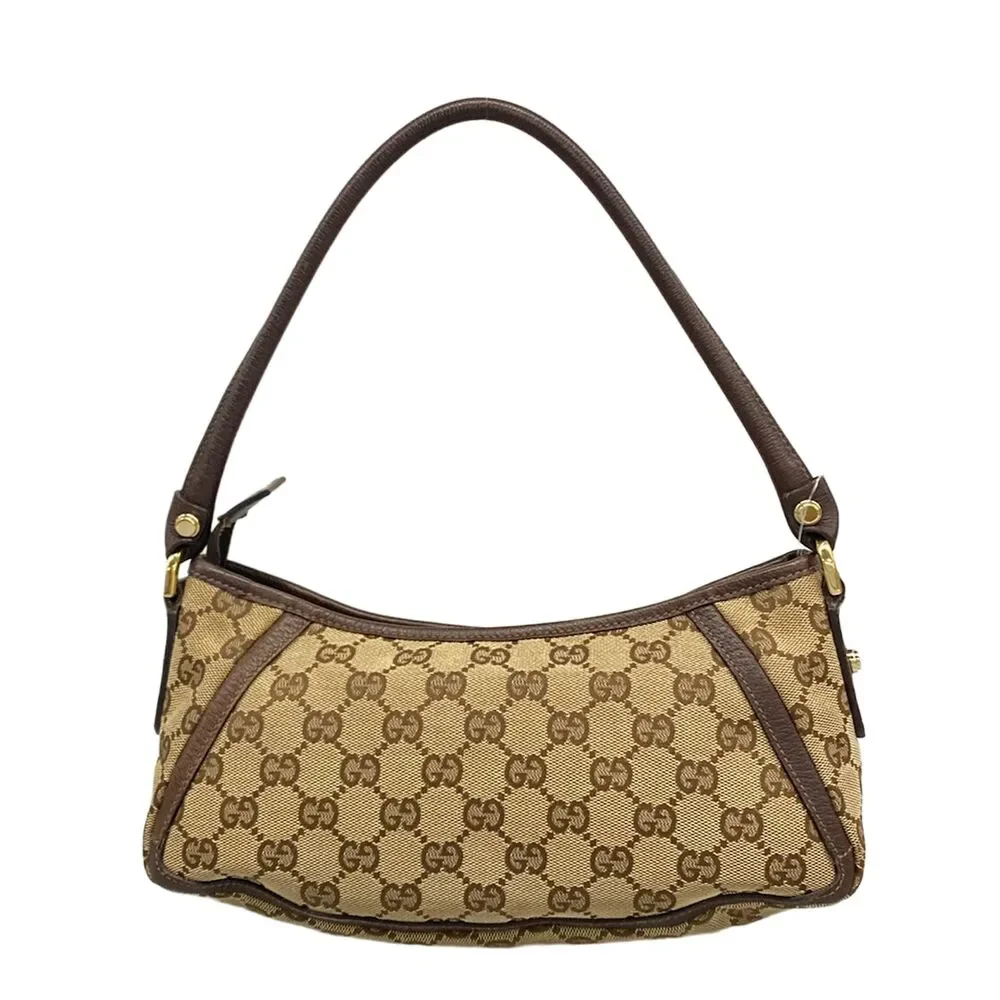 Gucci GG Pattern, Abbey Handbag 130939 Beige Dark Brown Jacquard Leather